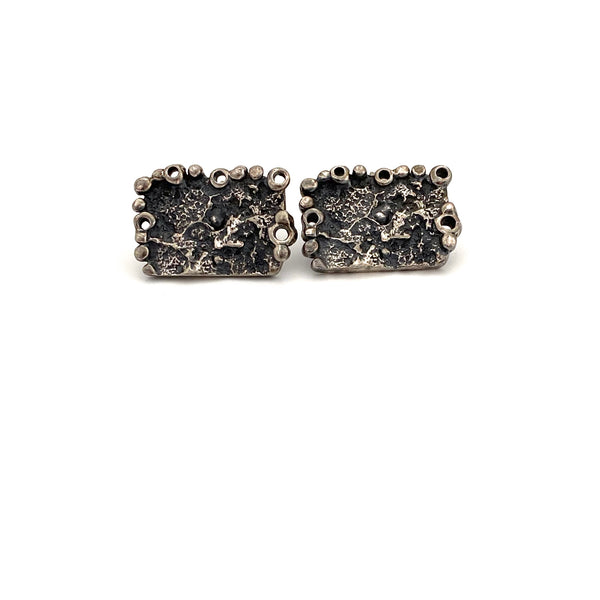 Guy Vidal large textured pewter cufflinks
