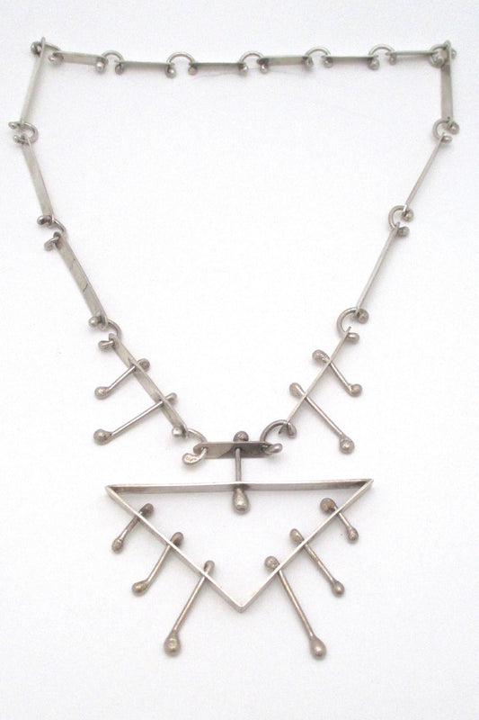 studio made large sterling silver kinetic necklace