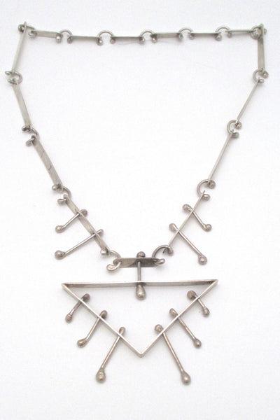 studio made large sterling silver kinetic necklace
