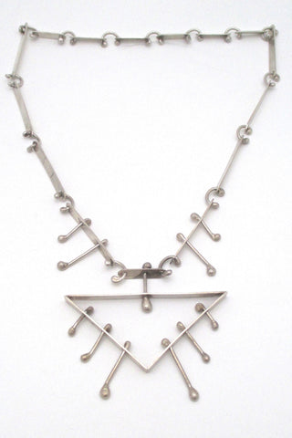 studio made large sterling silver kinetic necklace