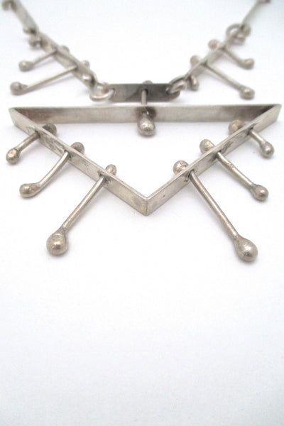 pendant Studio made large kinetic primitive modernist silver necklace