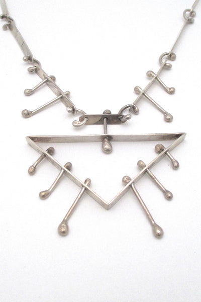 studio made large sterling silver kinetic necklace