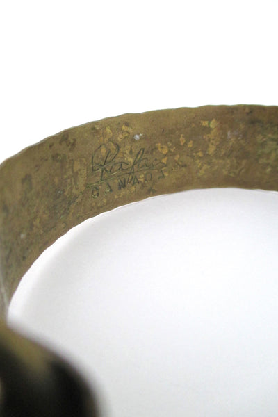 Rafael Canada brass & transparent red hinged bracelet