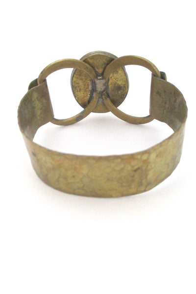 Rafael Canada brass & transparent red hinged bracelet