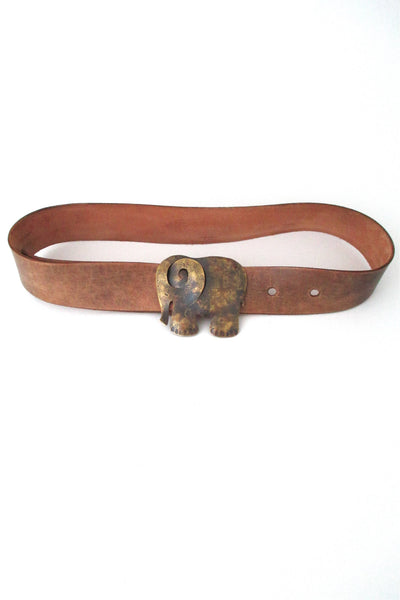 Harri Syrjanen Finland vintage brass & leather Fantti elephant belt