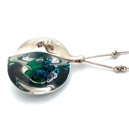Lapponia 'Kilimanjaro' extra large silver & acrylic necklace ~ Bjorn Weckstrom 1974