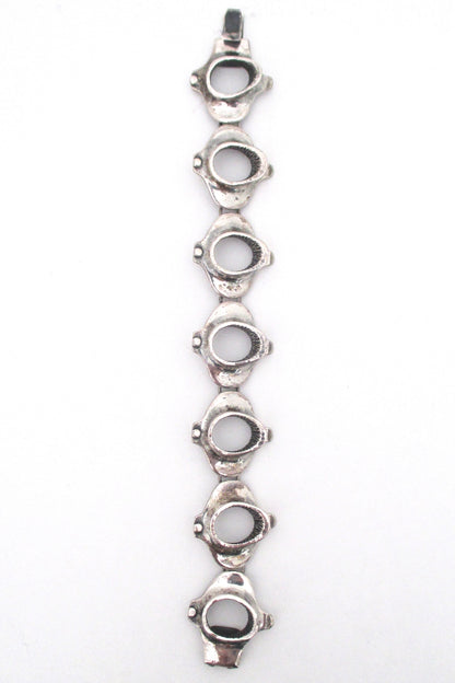Guy Vidal brutalist pewter 'vertebrae' link bracelet