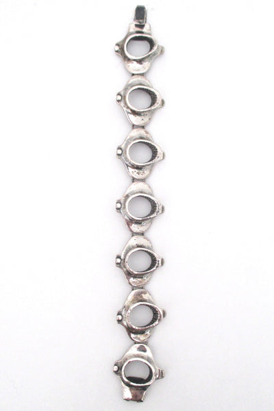 Guy Vidal brutalist pewter 'vertebrae' link bracelet