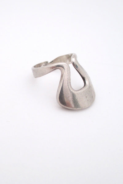 detail David Andersen Norway vintage Scandinavian Modernist silver ring 1970s Nordic Design 