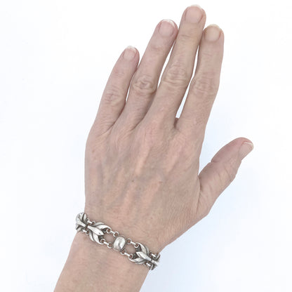 scale Georg Jensen Denmark vintage silver link bracelet 53 Georg Jensen design 1950 Scandinavian Modern jewelry design