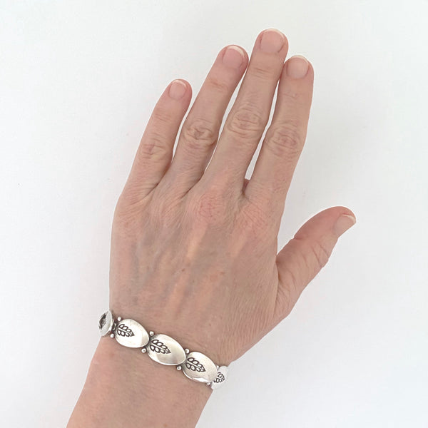 scale Georg Jensen Denmark vintage silver link bracelet 94A Scandinavian Modernist jewelry design