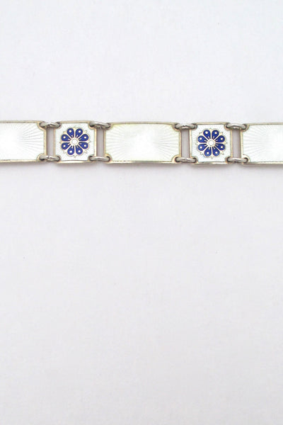 detail David-Andersen Norway vintage silver enamel panel link bracelet