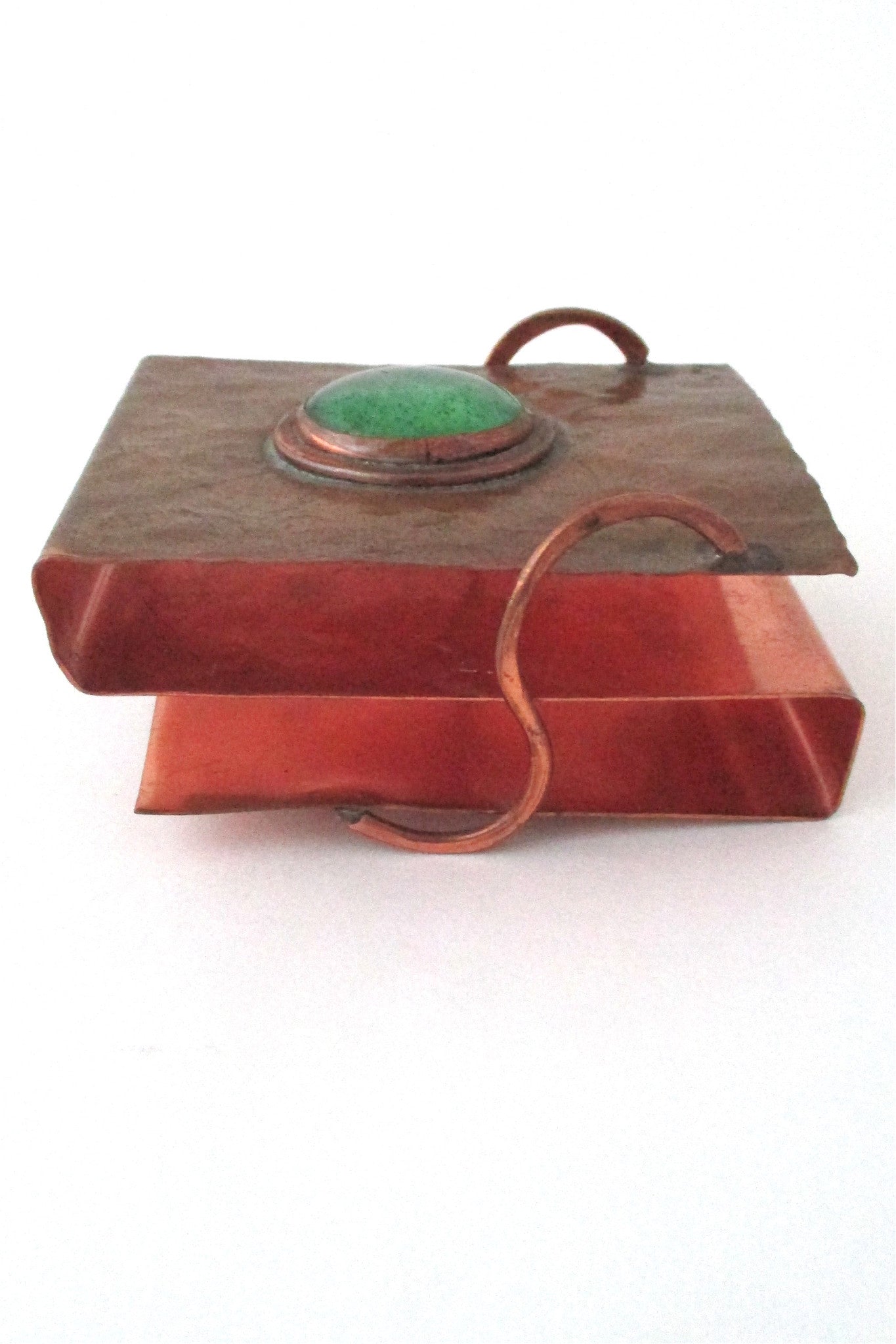 Rafael Alfandary Canada vintage brutalist copper and glass playing card holder