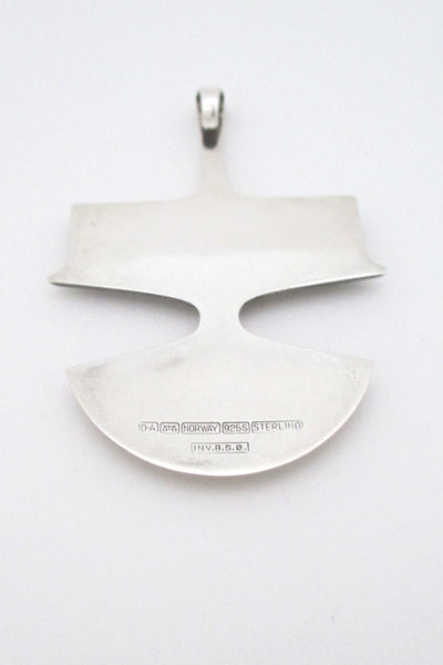 David-Andersen large silver & chestnut enamel pendant & neck ring