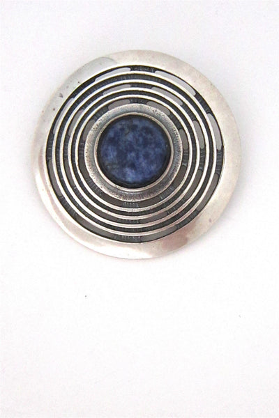 Marianne Berg for Uni David-Andersen, Norway silver & sodalite pendant-brooch