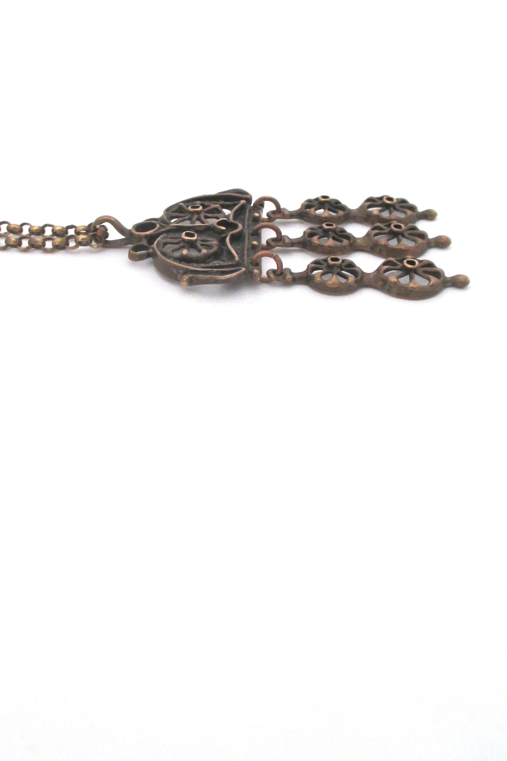 profile Uni David Andersen Norway vintage kinetic brutalist bronze pendant necklace Unn Tangerud