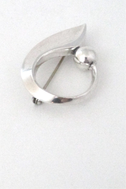 Hans Hansen Denmark vintage sterling silver classic Scandinavian Modernist brooch