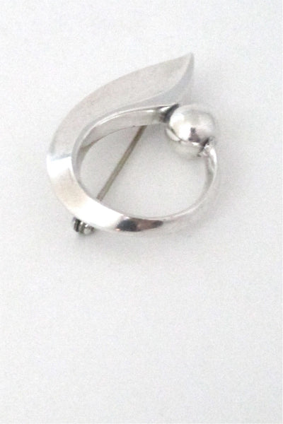 Hans Hansen Denmark vintage sterling silver classic Scandinavian Modernist brooch