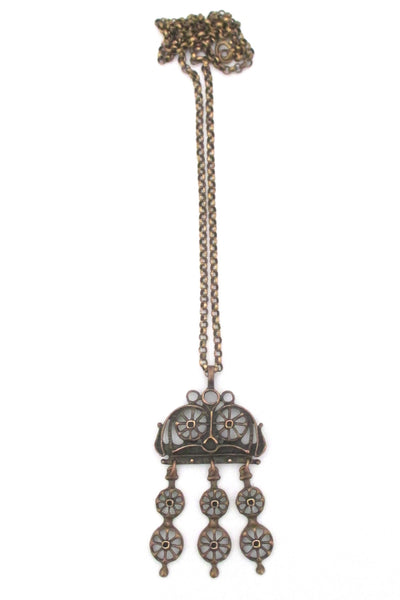 Uni David-Andersen large kinetic bronze necklace ~ Unn Tangerud
