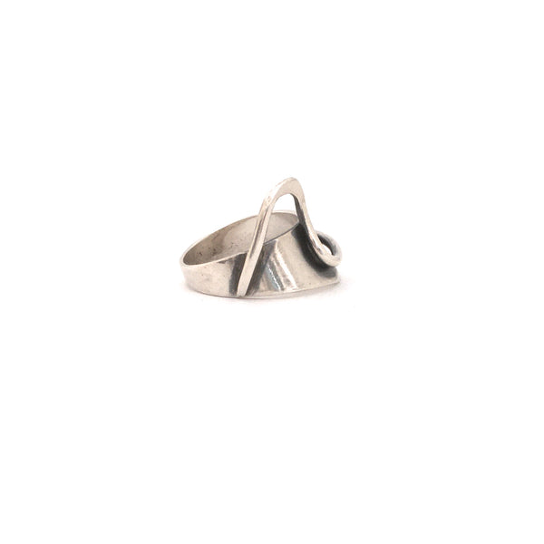 detail Bill Tendler USA vintage silver mid century ring Modernist jewelry design