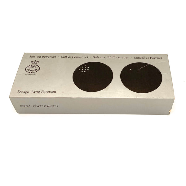 Georg Jensen stainless steel salt & pepper in original box ~ Arne Petersen