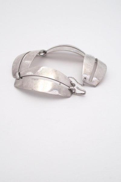 detail Georg Jensen vintage silver panel link Scandinavian Modern bracelet 170 by Nanna Ditzel