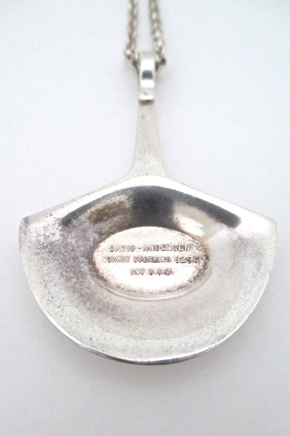David Andersen sterling & blue enamel pendant