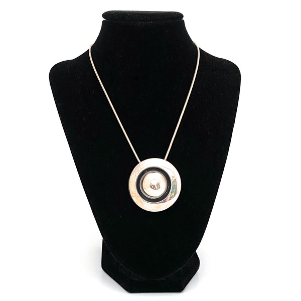 Niels Erik From round brooch ~ large silver cabochon