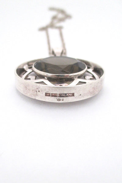 Salovaara large smoky quartz pendant necklace