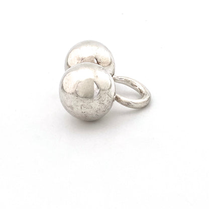 profile vintage silver large spheres ring Modernist jewelry design