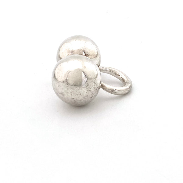profile vintage silver large spheres ring Modernist jewelry design