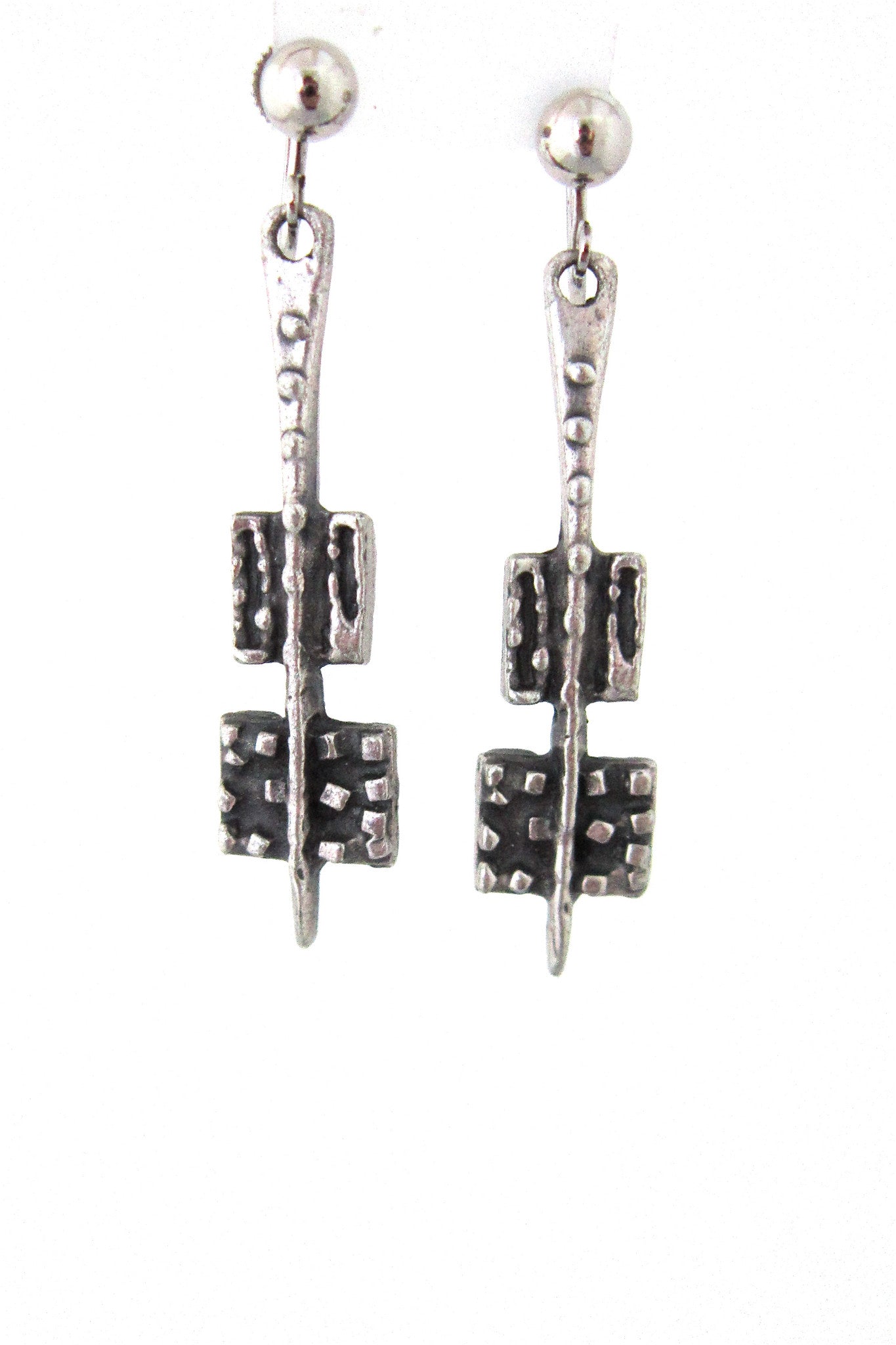 Guy Vidal textured squares drop earrings