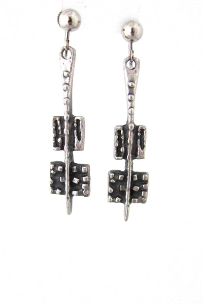Guy Vidal textured squares drop earrings