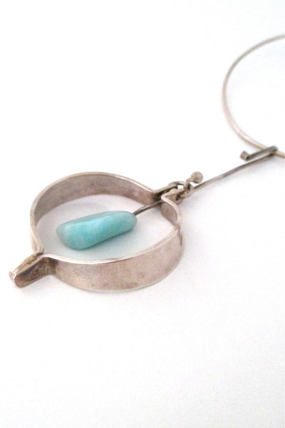 Anna Greta Eker for Plus Studios Norway Design Scandinavian Modernist silver neck ring & pendant