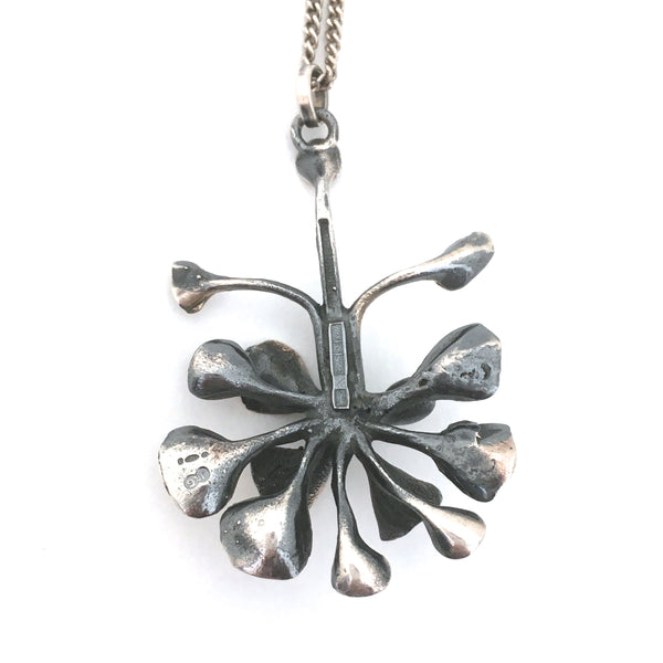Hannu Ikonen vintage silver 'reindeer moss' pendant necklace