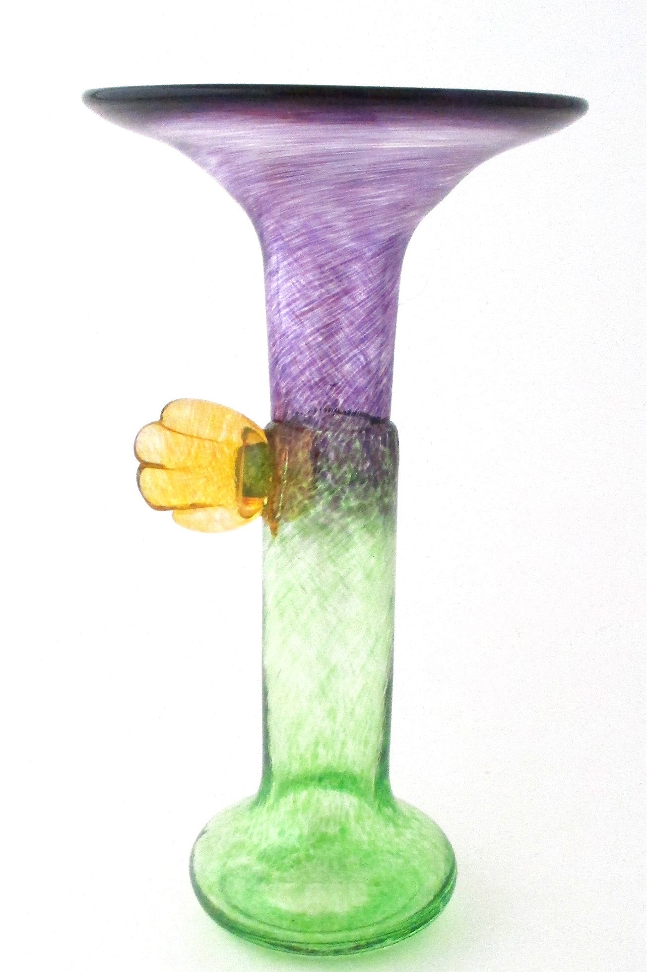 Bertil Vallien for Kosta Boda Sweden vintage Wind Pipe blown glass vase