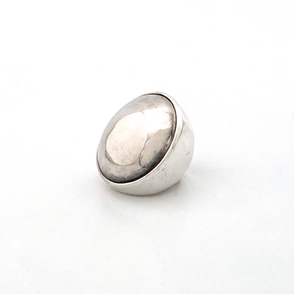 detail vintage silver extra large dome ring Modernist jewelry design
