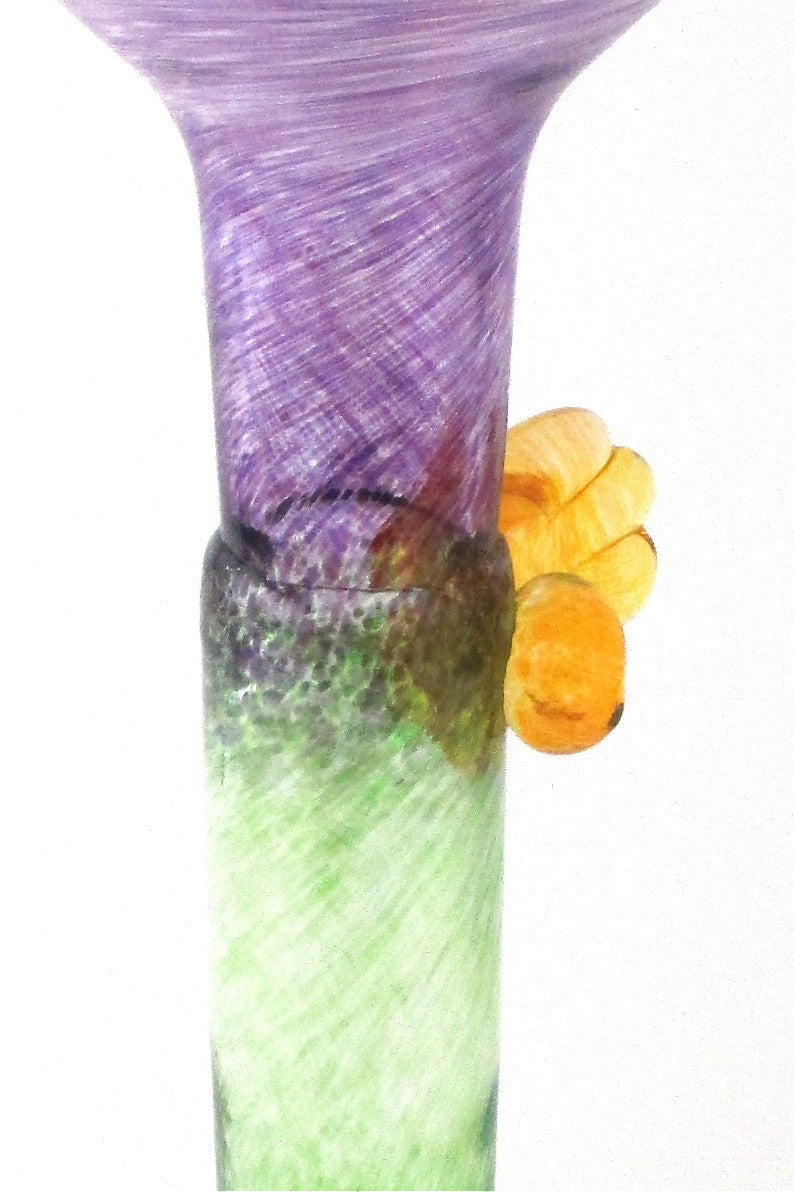 detail Bertil Vallien for Kosta Boda signed wind pipe vase