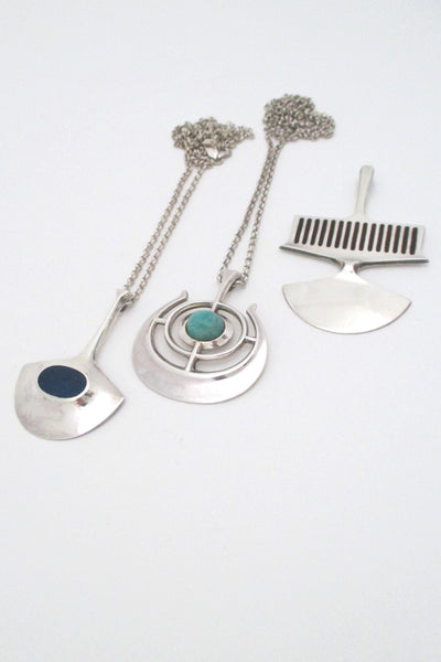 David Andersen sterling & blue enamel pendant