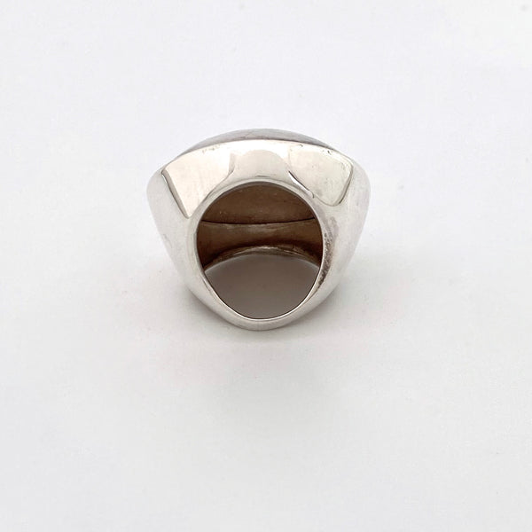 vintage silver extra large dome ring