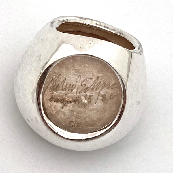 vintage silver extra large dome ring