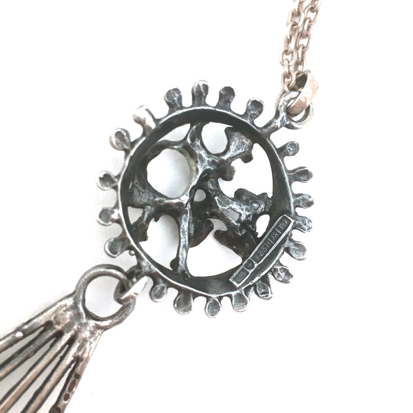 Valo Koru vintage silver kinetic pendant necklace