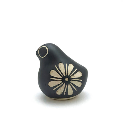 profile Strawberry Hill Pottery vintage ceramic small bird matte black glaze