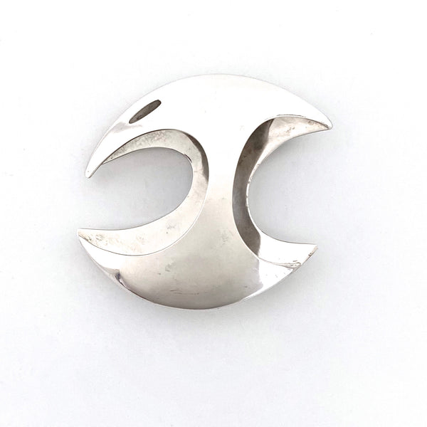 large dimensional silver brooch ~ Mexico