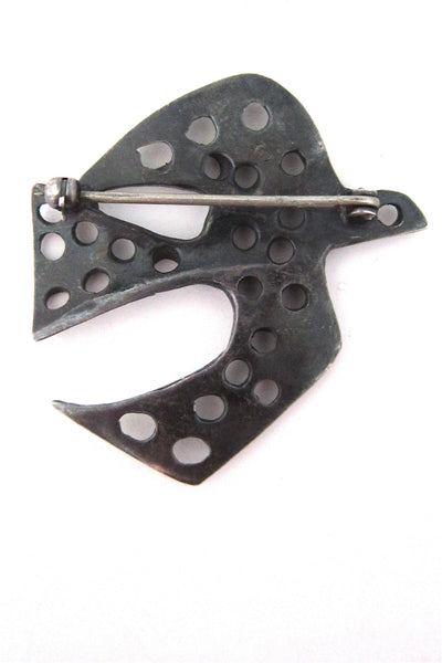 Bernard Chaudron modernist sterling bird brooch