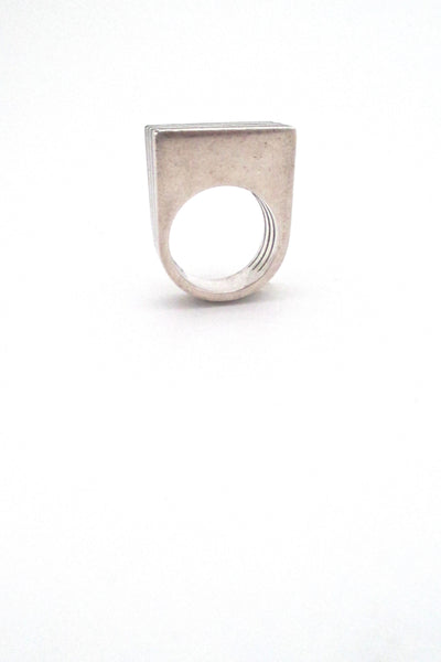 Puig Doria heavy silver & ebony striped ring