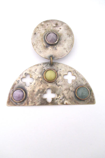 detail Martha Sturdy Canada large scale drop earrings 1980s post modern jewelry
