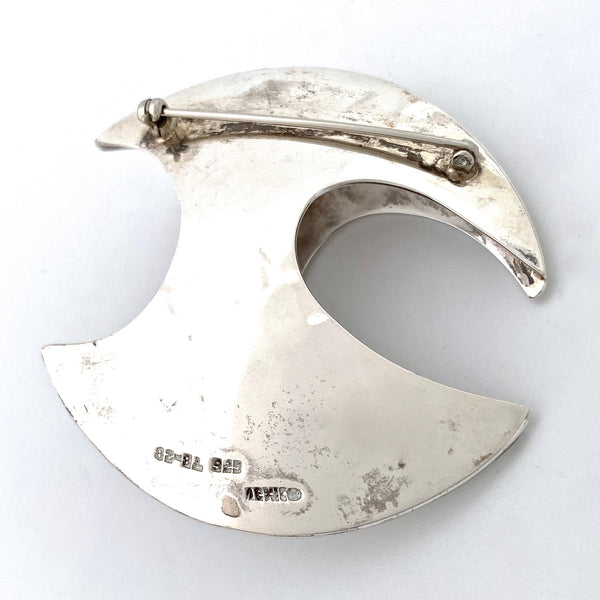 large dimensional silver brooch ~ Mexico