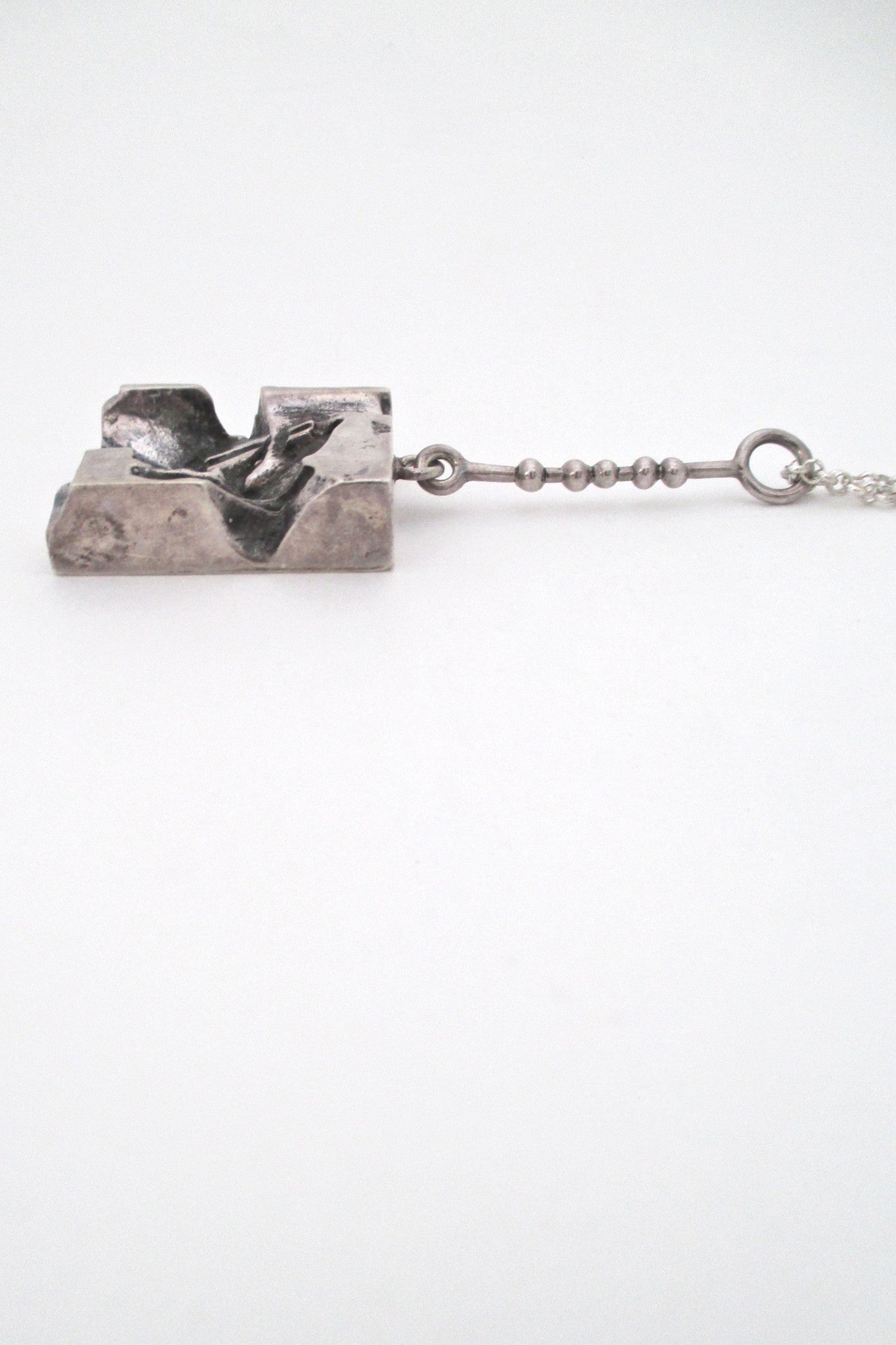 profile Jorma Laine for Kultateollisuus Finland vintage Scandinavian Modern silver pendant Nordic design