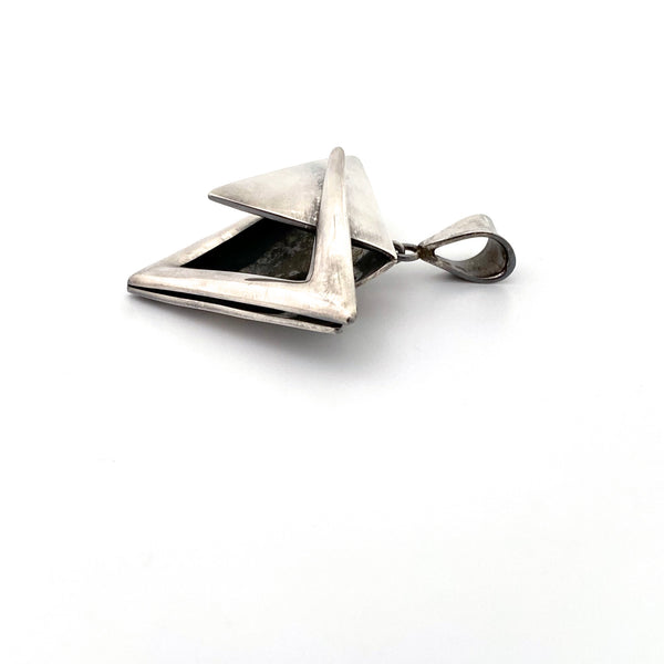 Sigi Pineda heavy silver shadowbox pendant brooch